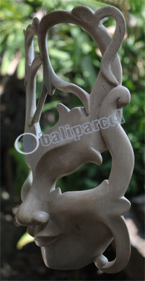 Wooden Mask Carving, Hand Carved From Waru Wood
