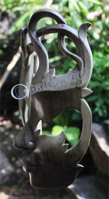 Wooden Mask Carving, Hand Carved From Waru Wood