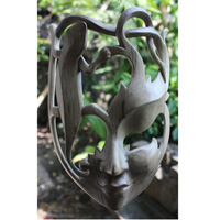 Wooden Mask Carving, Hand Carved From Waru Wood