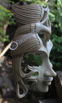 Wooden Mask Carving, Hand Carved From Waru Wood