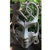 Wooden Mask Carving, Hand Carved From Waru Wood