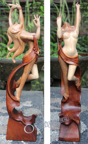 Wooden Dancer, Handcrafted From Suar Wood