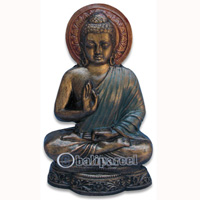 Buddha Meditating Statue, Handmade From Fiberglass
