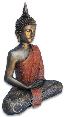 Buddha Meditating Statue, Handmade From Fiberglass