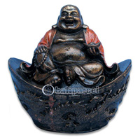 Happy Buddha, Handmade From Fiberglass