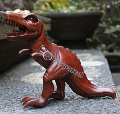 Wooden Walking Rhinoceros, Hand Carved From Suar Wood