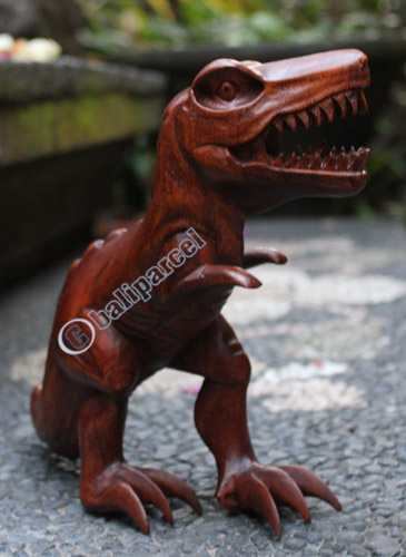Wooden Walking Rhinoceros, Hand Carved From Suar Wood