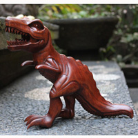 Wooden Walking Rhinoceros, Hand Carved From Suar Wood