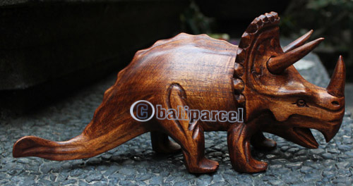 Wooden Walking Rhinoceros, Hand Carved From Suar Wood