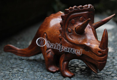 Wooden Walking Rhinoceros, Hand Carved From Suar Wood