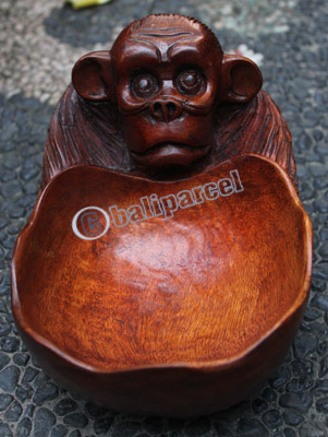 Wooden Monkey, Hand Carved From Suar Wood