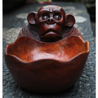 Wooden Monkey, Hand Carved From Suar Wood