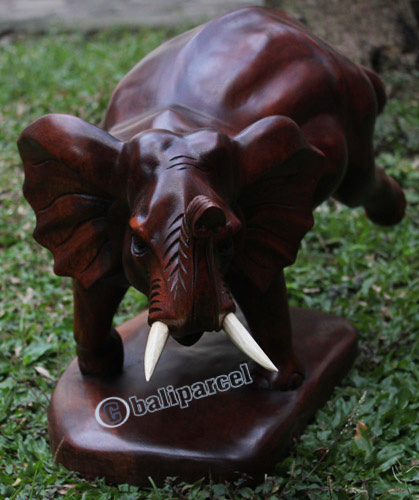 Wooden Walking Elephant, Hand Carved From Suar Wood