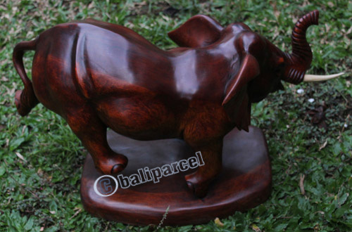 Wooden Walking Elephant, Hand Carved From Suar Wood