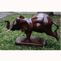 Wooden Walking Elephant, Hand Carved From Suar Wood