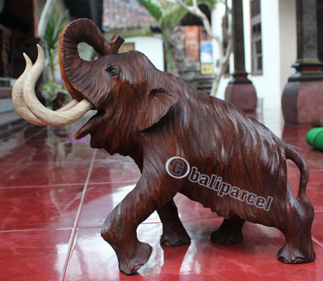 Wooden Walking Elephant, Hand Carved From Suar Wood