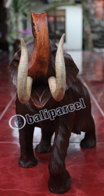 Wooden Walking Elephant, Hand Carved From Suar Wood