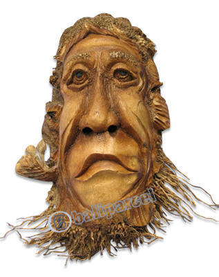 Bamboo Mask, Handmade From Bamboo Root