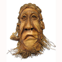 Bamboo Mask, Handmade From Bamboo Root