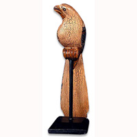 Wooden Parrot Bird With Batik Design, Hand Carved From Albesia Wood