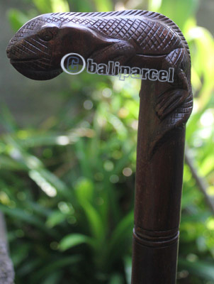 Lizard Walking Stick, Hand Carved From Sono Wood