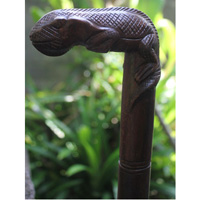 Lizard Walking Stick, Hand Carved From Sono Wood