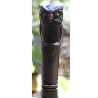 Owl Walking Stick, Hand Carved From Sono Wood