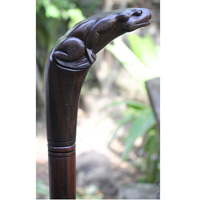Frog Walking Stick, Hand Carved From Sono Wood