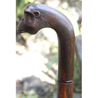 Monkey Walking Stick, Hand Carved From Sono Wood 
