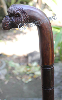 Monkey Walking Stick, Hand Carved From Sono Wood 