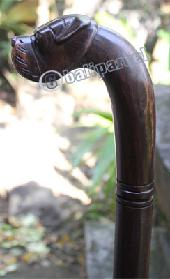 Dog Walking Stick, Hand Carved From Sono Wood