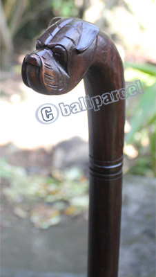 Dog Walking Stick, Hand Carved From Sono Wood