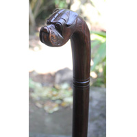Dog Walking Stick, Hand Carved From Sono Wood