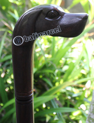 Dog Walking Stick, Hand Carved From Sono Wood