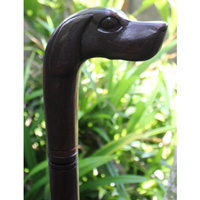Dog Walking Stick, Hand Carved From Sono Wood