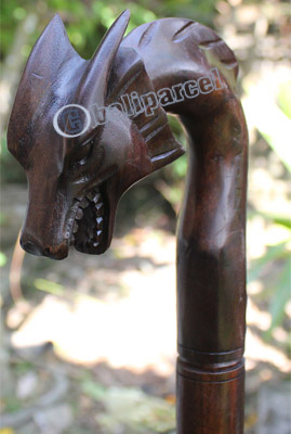 Dragon Walking Stick, Hand Carved From Sono Wood