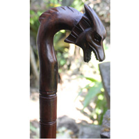 Dragon Walking Stick, Hand Carved From Sono Wood