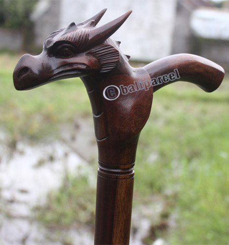 Dragon Walking Stick, Hand Carved From Sono Wood