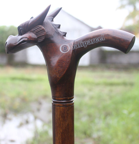Dragon Walking Stick, Hand Carved From Sono Wood
