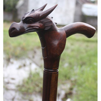 Dragon Walking Stick, Hand Carved From Sono Wood