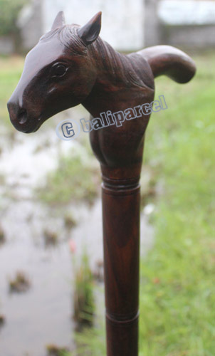 Horse Walking Stick, Hand Carved From Sono Wood