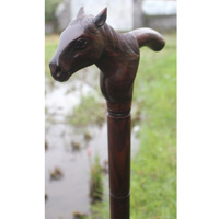 Horse Walking Stick, Hand Carved From Sono Wood