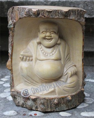 Wooden Buddha Meditating Statue, Hand Carved From Crocodile Wood