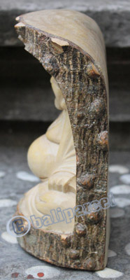 Wooden Buddha Meditating Statue, Hand Carved From Crocodile Wood