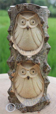 Wooden Owl Handcarved From Crocodile Wood