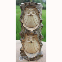 Wooden Owl Handcarved From Crocodile Wood