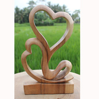 Wooden Abstract Carving, Hand Carved From Suar Wood