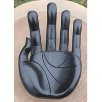 Wooden Black Hand, Handcrafted From Hibiscus Wood 