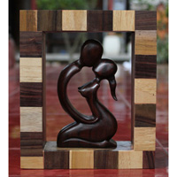 Wooden Abstract, Handcrafted From Suar Wood