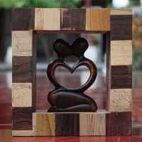 Wooden Abstract, Handcrafted From Suar Wood